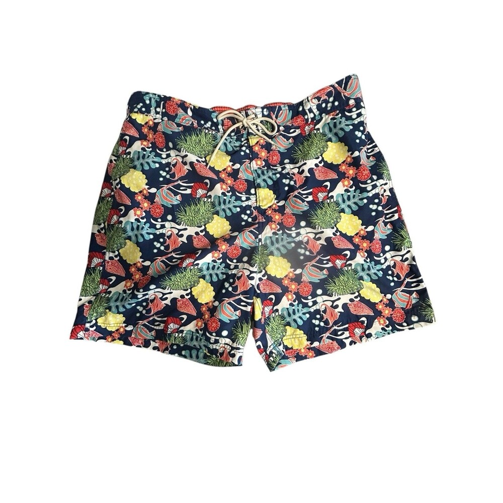 Nautica Mens XL  Colorful Hawaiian Sea Creatures‎ Tie Waist Swimming Trunks